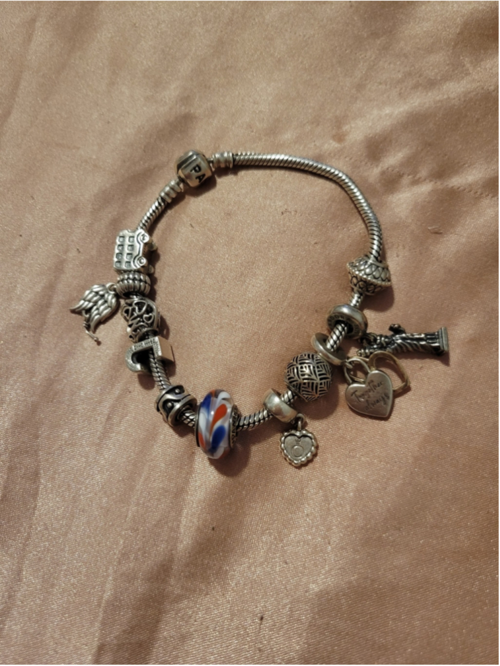 Sterling Silver Pandora Bracelet with Eleven Charms ALE S925
